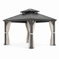 Aluminium Pavillon mit Stahl Dach Grau 400x300x300 cm