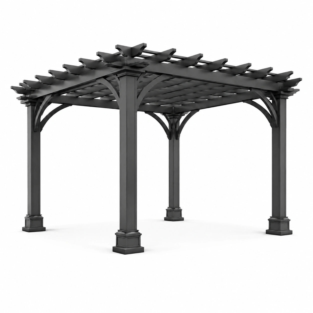 Metall Pergola Quadratisch Schwarz 300x300x250cm