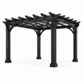 Holz Pergola Schwarz 300cm x 300cm x 250cm