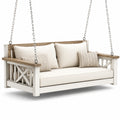Holzschaukelbank mit Ketten Creme/Beige