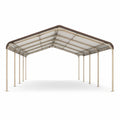 Carport aus Aluminium Beige mit 6 mm Polycarbonatdach 600x300x250 cm