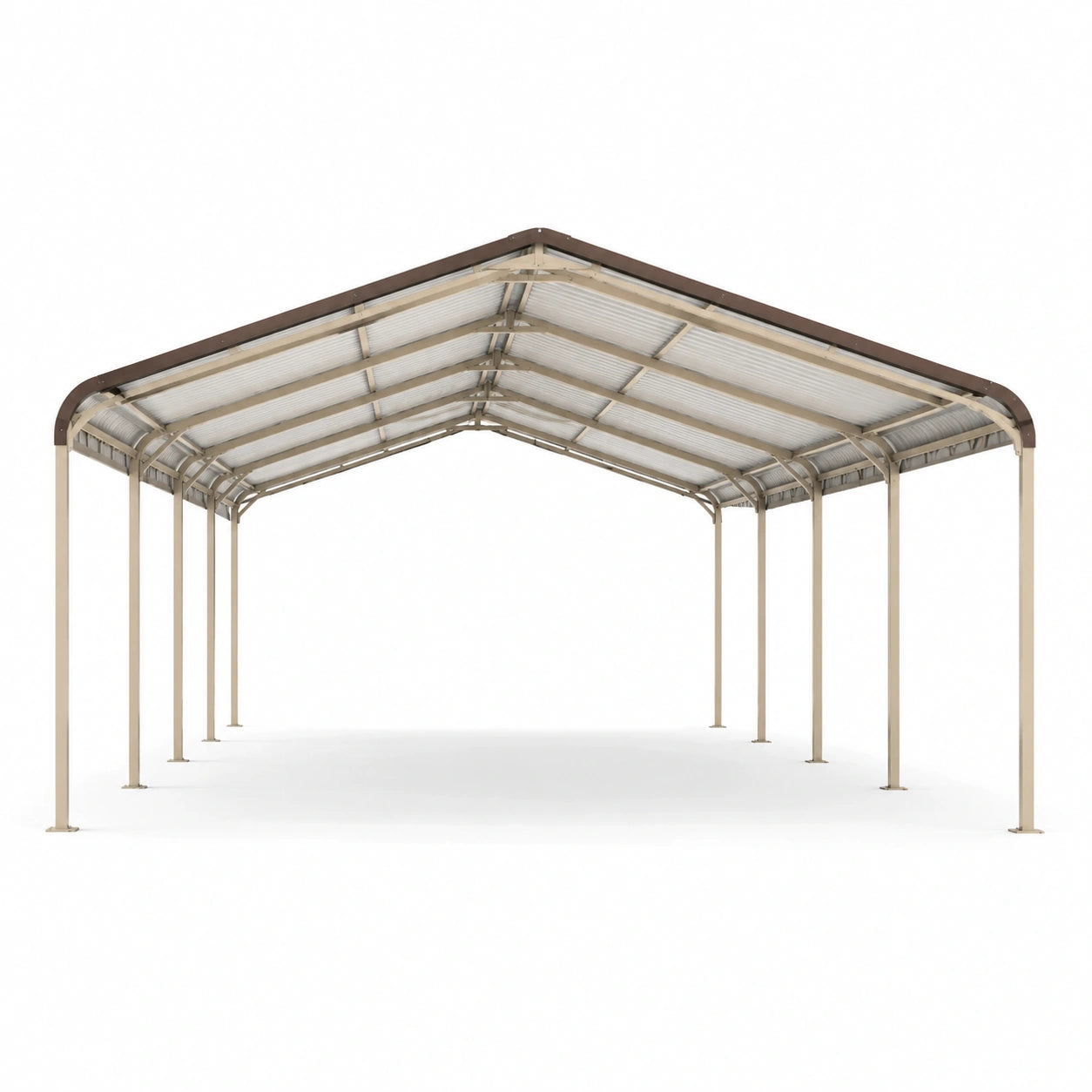 Carport aus Aluminium Beige mit 6 mm Polycarbonatdach 600x300x250 cm