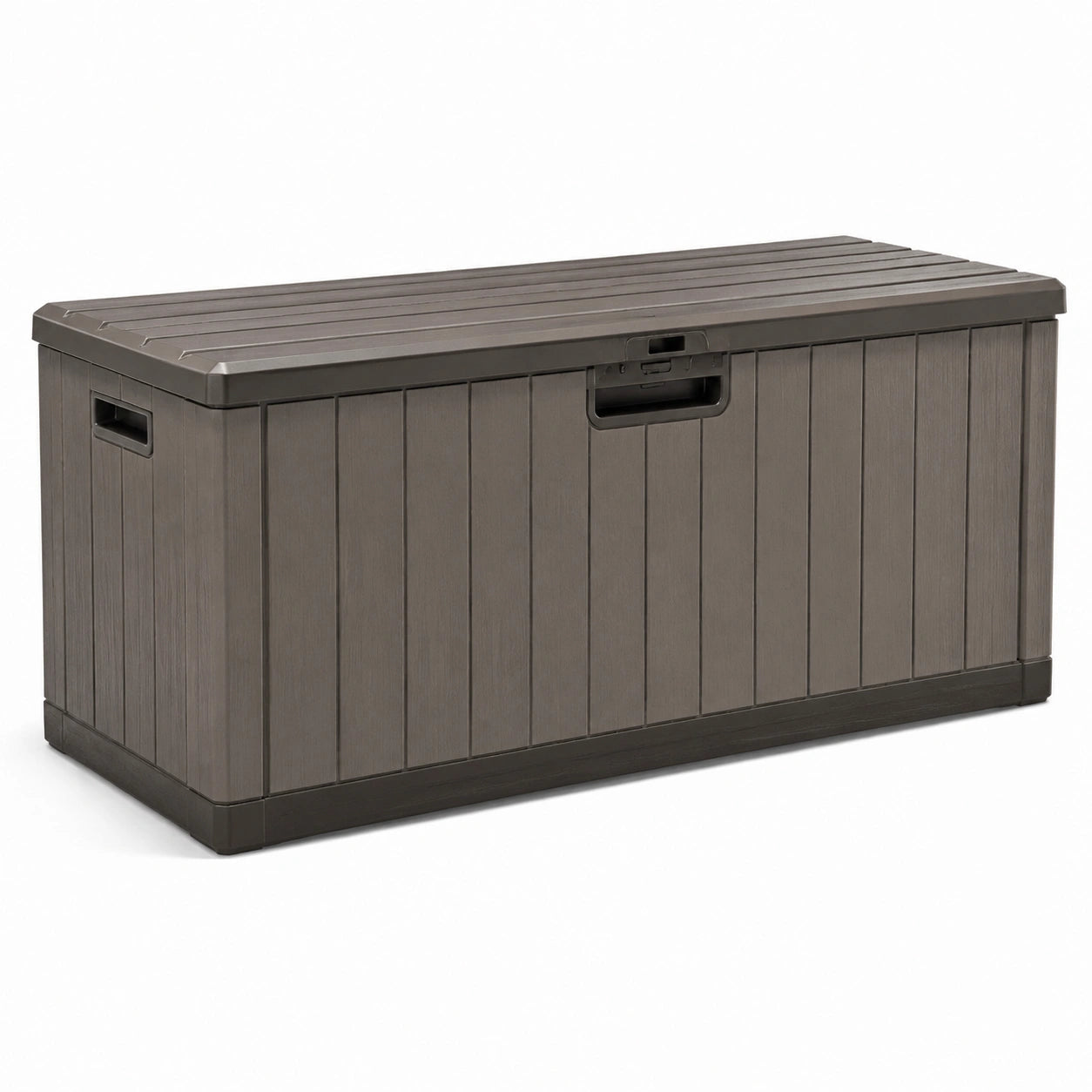 Gartenbox Kunststoff Braun mit Schloss 120x45x55 cm