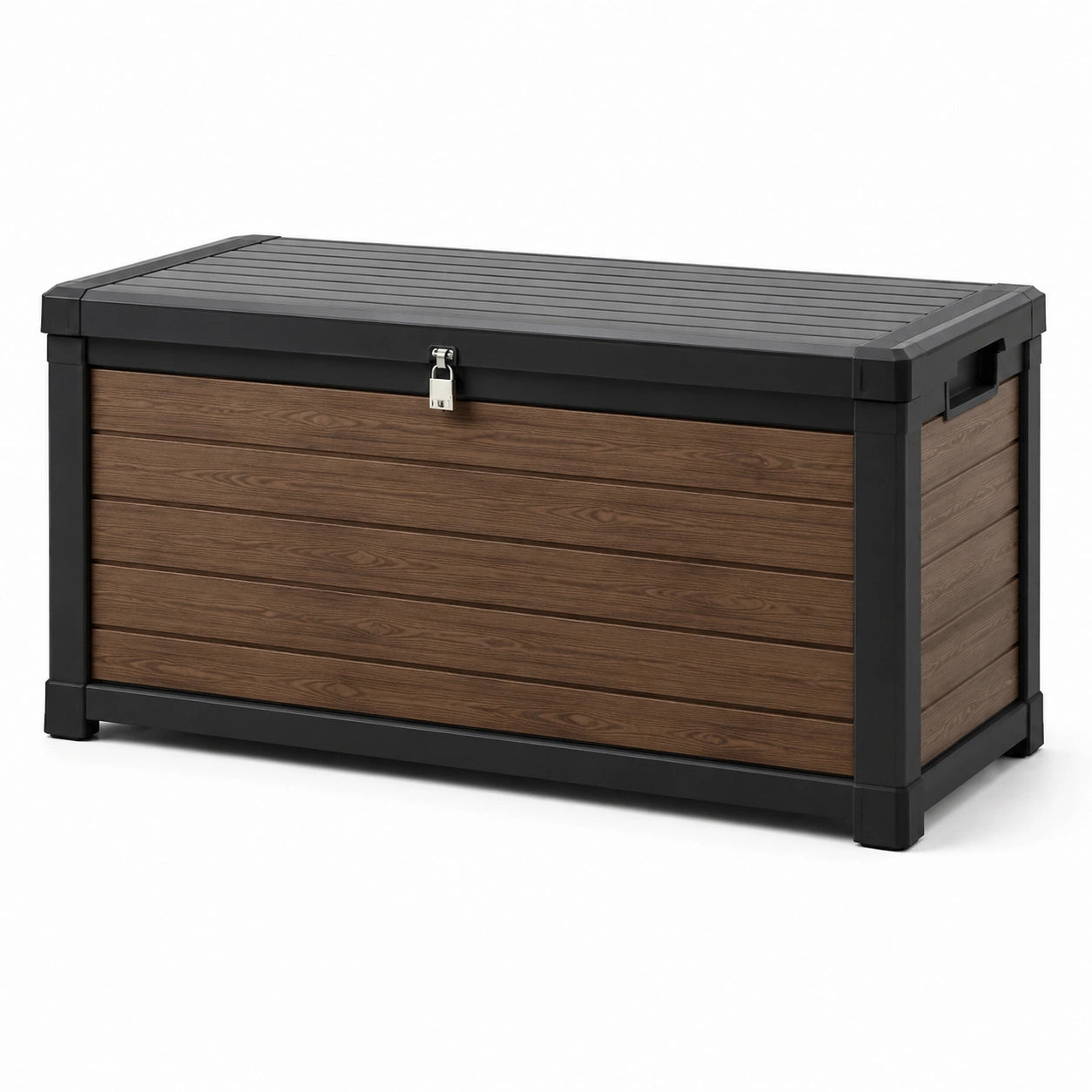 Kunststoff und Metall Aufbewahrungsbox Braun/Schwarz