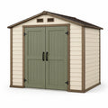 Kunststoff Gartenhaus Beige/Grün 230x150x210 cm