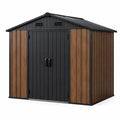 Metall-Gartenhaus mit Holzoptik Dunkelgrau/Braun 240x180x210 cm