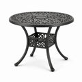 Runder Gartentisch aus Aluminiumguss Schwarz Ø 90 cm