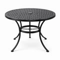 Runder Gartentisch aus Metall Schwarz