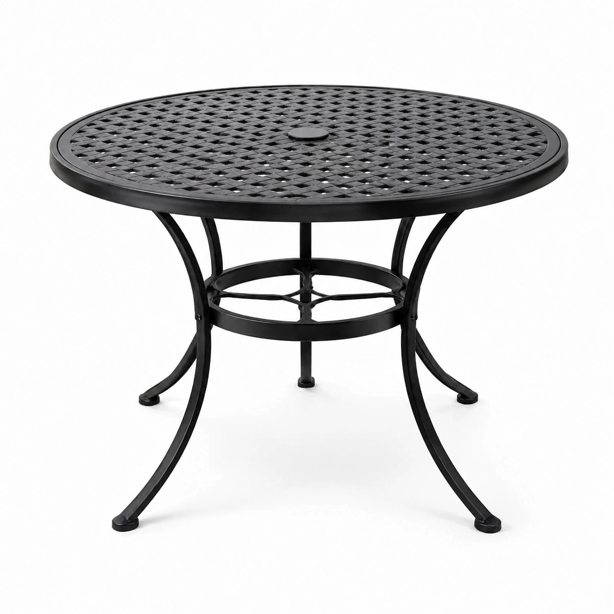 Runder Gartentisch aus Metall Schwarz
