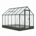 Gewächshaus aus Aluminium und Polycarbonat in Grün 250 x 190 x 195 cm