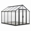 Aluminium Gewächshaus mit Polycarbonat in Schwarz 2x3x2m